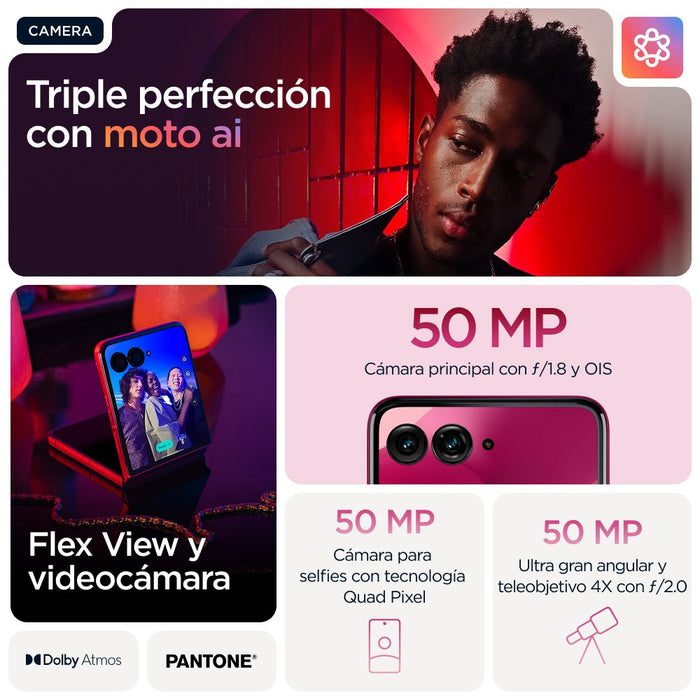 EAN 840023294754 - Motorola razr 60 ultra 17,7 cm (6.96") SIM doble Android 15 5G USB Tipo C 16 GB 512 GB 4700 mAh Rosa imagen 33
