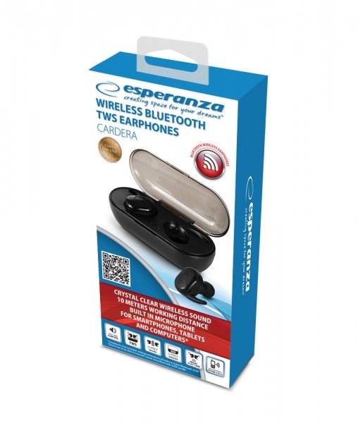 EAN 5901299958261 - Esperanza TWS CARDERA Auriculares Inalámbrico Dentro de oído Llamadas/Música Bluetooth Negro imagen 6