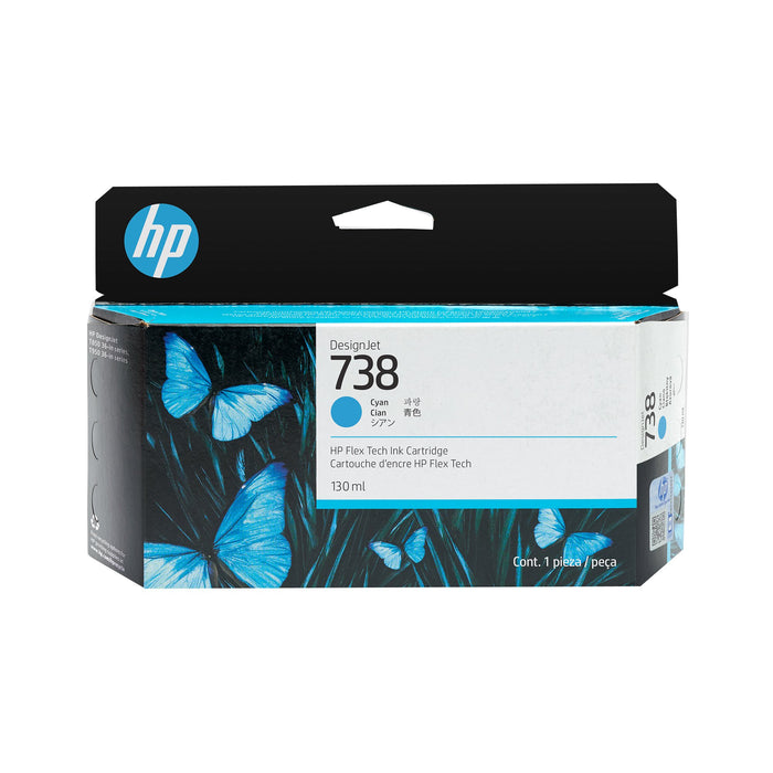 EAN 0196068358860 - HP 738 130-ml Cyan DesignJet Ink Cartridge cartucho de tinta 1 pieza(s) Original Rendimiento estándar imagen 1