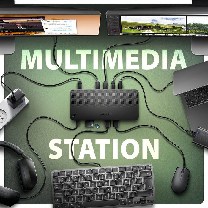 EAN 8595247908421 - Axagon HMC-U4 base para portátil y replicador de puertos Alámbrico USB4 Negro imagen 4