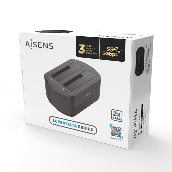 EAN 8436574707922 - AISENS ASDS-D03B base de conexión para disco duro USB 3.2 Gen 1 (3.1 Gen 1) Type-B Negro imagen 5