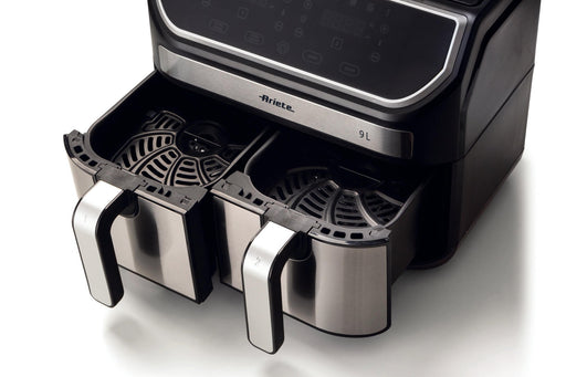 EAN 8003705121386 - Ariete 4625/00 Doble 9 L Independiente 2100 W Freidora de aire caliente Negro, Acero inoxidable imagen 2