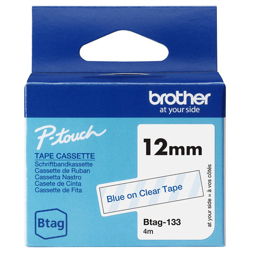 EAN 4977766835947 - Brother BTAG-133 cinta para impresora de etiquetas Azul sobre transparente imagen 1