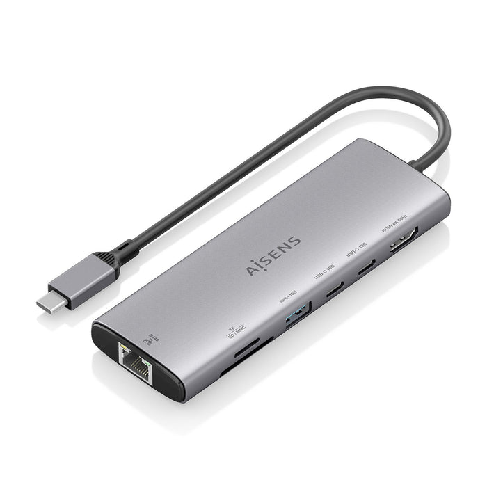 EAN 8435739903605 - AISENS ASUC-7P032-GR base para portátil y replicador de puertos Alámbrico USB 3.2 Gen 1 (3.1 Gen 1) Type- imagen 1