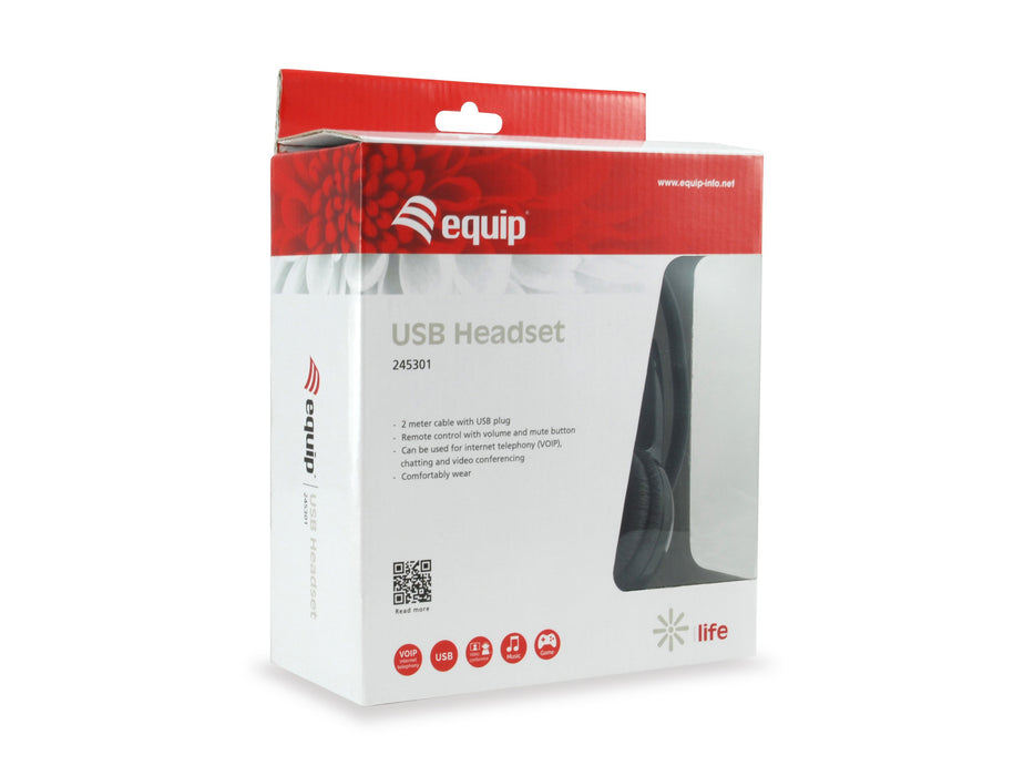 EAN 4015867208519 - Equip 245301 auricular y casco Auriculares Alámbrico Diadema Llamadas/Música USB tipo A Negro imagen 2