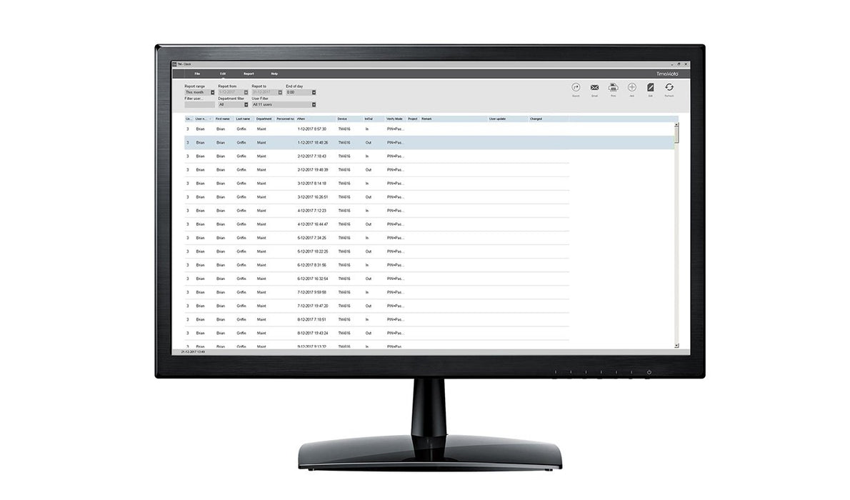 EAN 8717496336071 - Safescan TimeMoto TM-616 Negro Tarjeta de proximidad Corriente alterna TFT Ethernet imagen 10