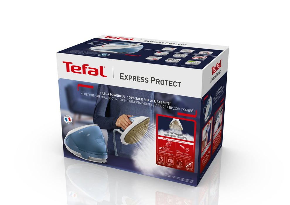 EAN 3121040077603 - Tefal Express Protect SV9202 2800 W 1,8 L Durilium AirGlide Autoclean soleplate Blanco, Azul imagen 6