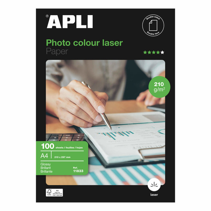 EAN 8410782118336 - APLI 11833 papel fotográfico Blanco Brillo imagen 1