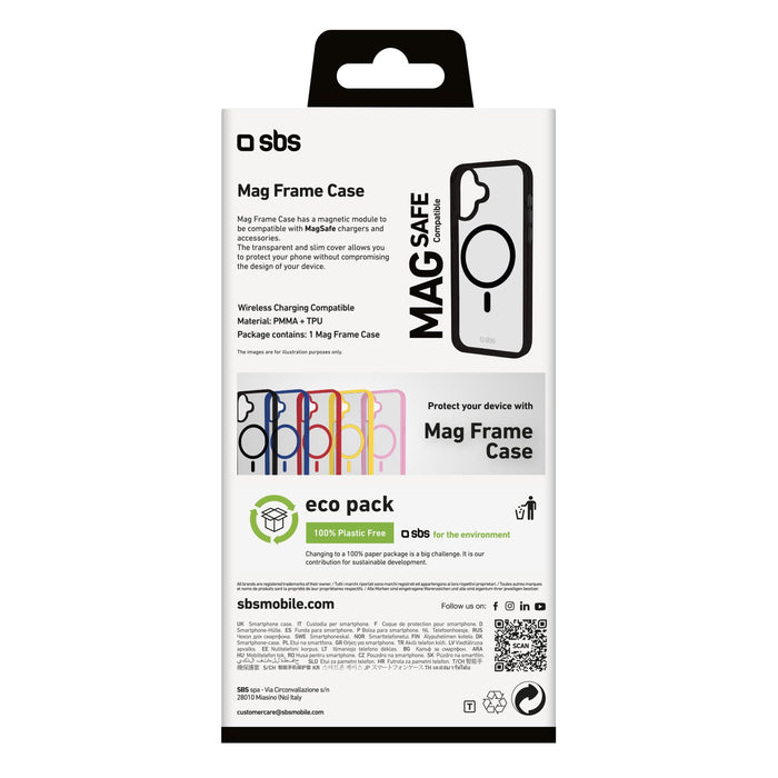 EAN 8018417482298 - SBS Mag frame funda para teléfono móvil 15,5 cm (6.1") Negro, Transparente imagen 3