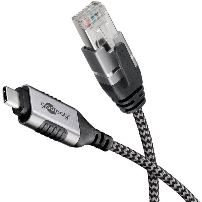 EAN 4040849744013 - Goobay 74401 cambiador de género para cable USB 3.1 type A RJ45 Negro, Plata imagen 2