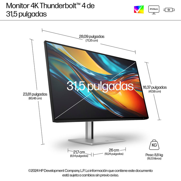 EAN 5715063476505 - HP Series 7 Pro 31.5 inch 4K Thunderbolt 4 Monitor - 732pk pantalla para PC 80 cm (31.5") 3840 x 2160 Pix imagen 5