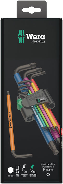 EAN 4013288165688 - Wera 950 Spkl9 Hex-plus Hex Key Set Juego de llaves allen Métrico/Imperial 9 pieza(s) imagen 2