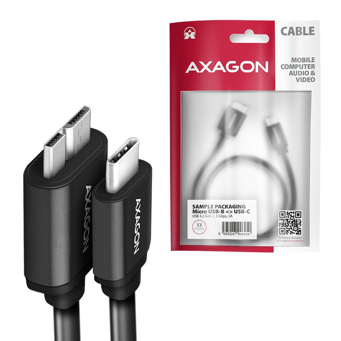 EAN 8595247905932 - Axagon BUMM3-CM10AB cable USB USB 3.2 Gen 1 (3.1 Gen 1) 1 m Micro-USB B USB C Negro imagen 5