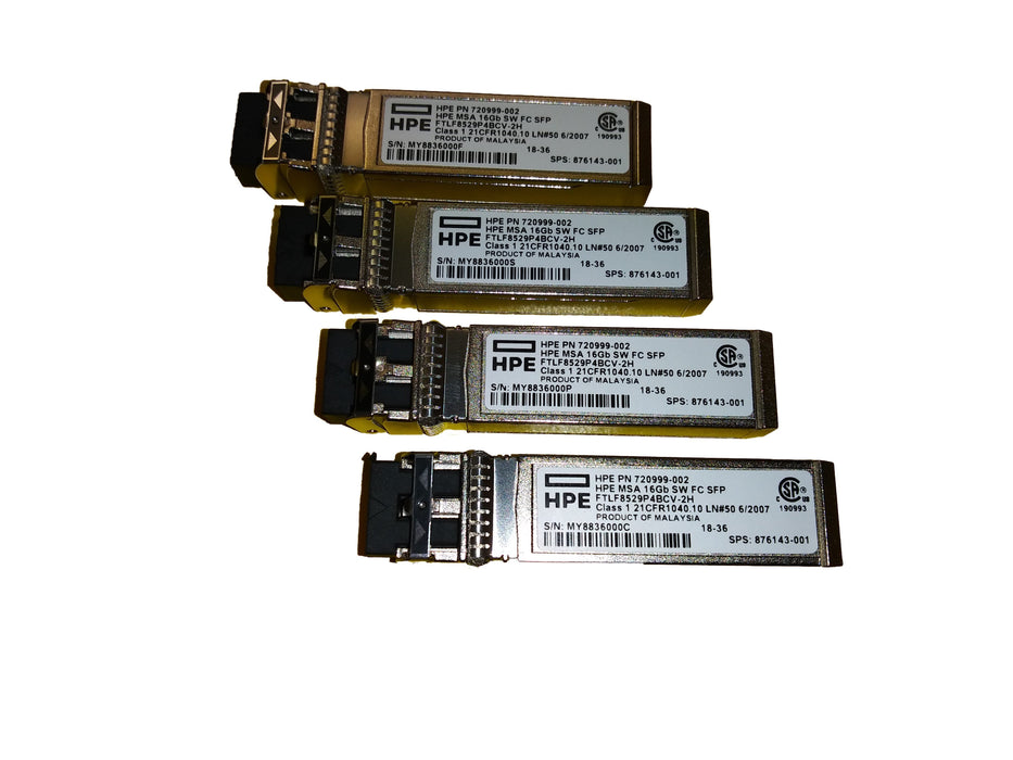 EAN 0190017186368 - HPE MSA 16Gb Short Wave Fibre Channel SFP+ 4-pack Transceiver red modulo transceptor Fibra óptica 16000 M imagen 1