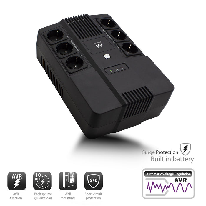 EAN 8054392614866 - Ewent EW3945 sistema de alimentación ininterrumpida (UPS) Línea interactiva 0,6 kVA 360 W 1 salidas AC imagen 2