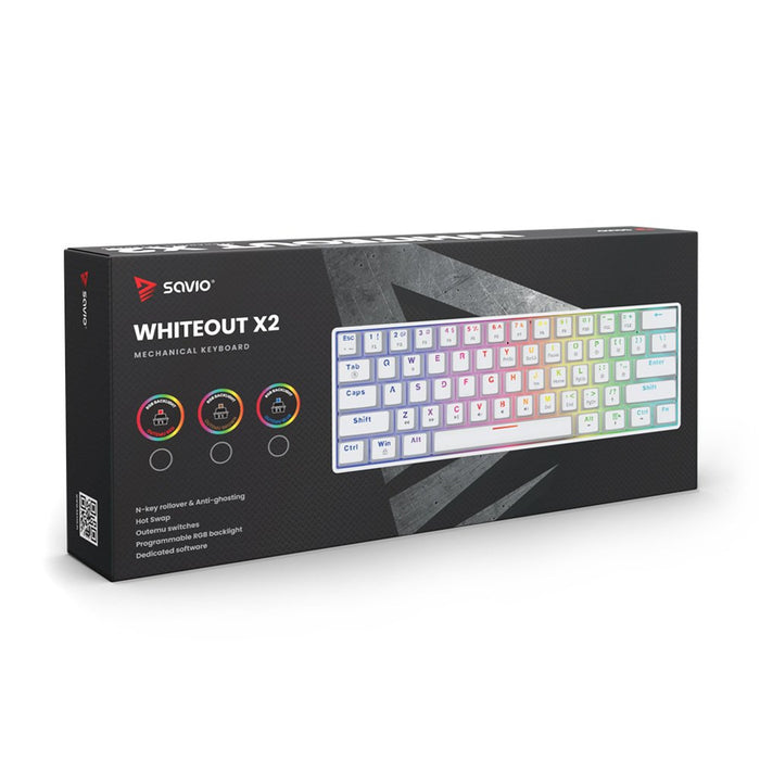 EAN 5901986048725 - Savio WHITEOUT X2 RED teclado Universal USB QWERTY Internacional de EE.UU. Blanco imagen 7