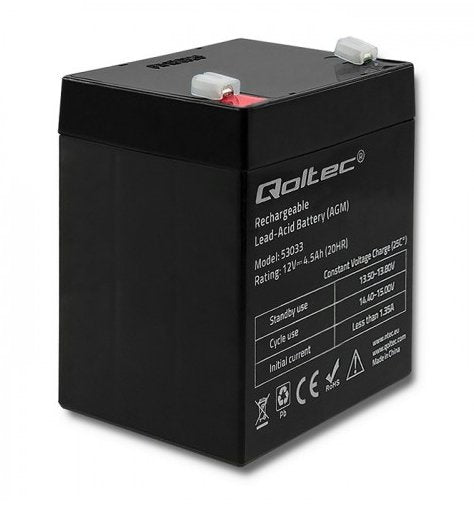 EAN 5901878530338 - Qoltec 53033 batería de vehículos AGM (Separador de fibra de vidrio absorbente) 4,5 Ah 15 V 65,5 A Motoci imagen 1