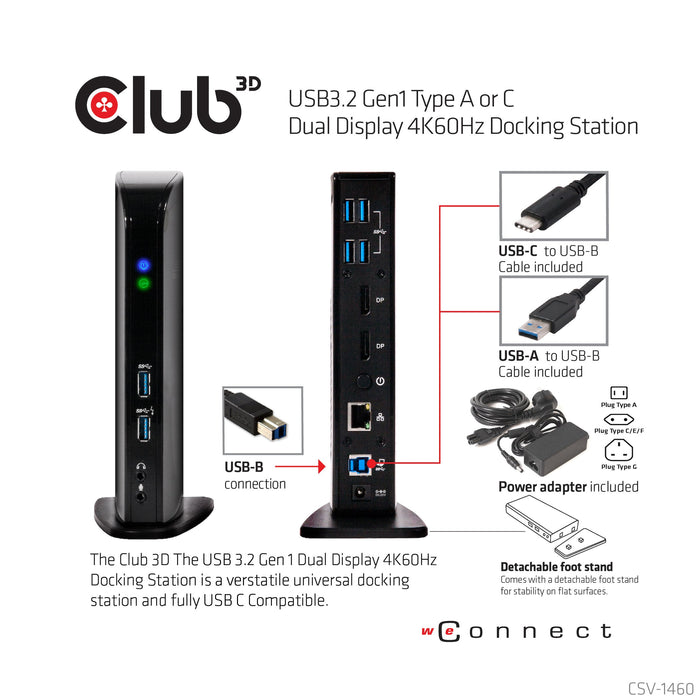 EAN 8719214470777 - CLUB3D CSV-1460 base para portátil y replicador de puertos Alámbrico USB 3.2 Gen 1 (3.1 Gen 1) Type-A Neg imagen 11