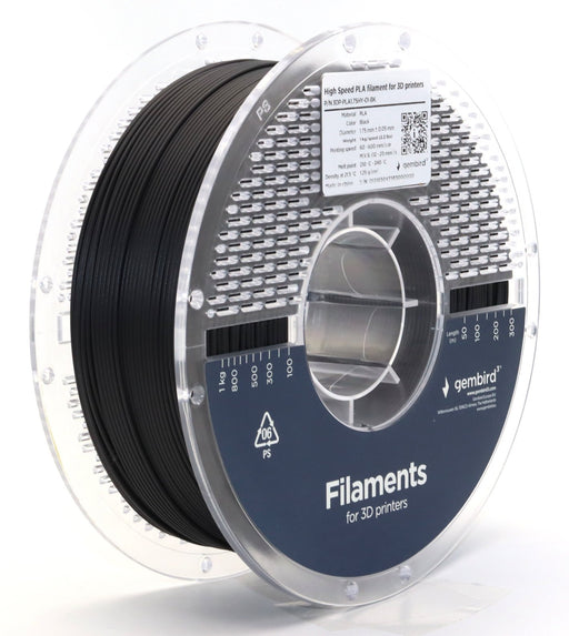 EAN 8716309131650 - Gembird 3DP-PLA1.75HY-01-BK material de impresión 3d Ácido poliláctico (PLA) Negro 1 kg imagen 1
