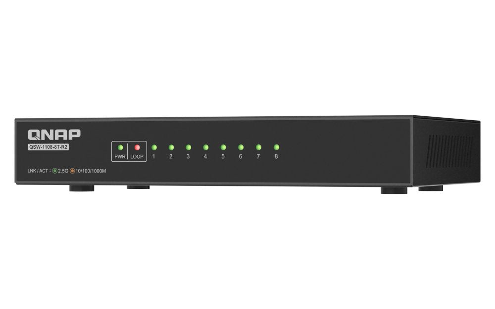 EAN 4711103086346 - QNAP QSW-1108-8T-R2 switch No administrado 2.5G Ethernet (100/1000/2500) Escritorio Negro imagen 1