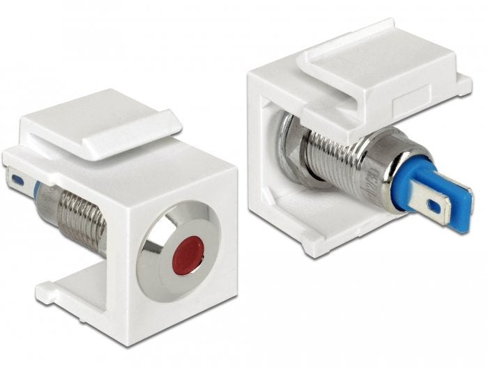EAN 4043619864331 - DeLOCK 86433 conector Keystone LED Azul, Rojo, Acero inoxidable, Blanco imagen 1