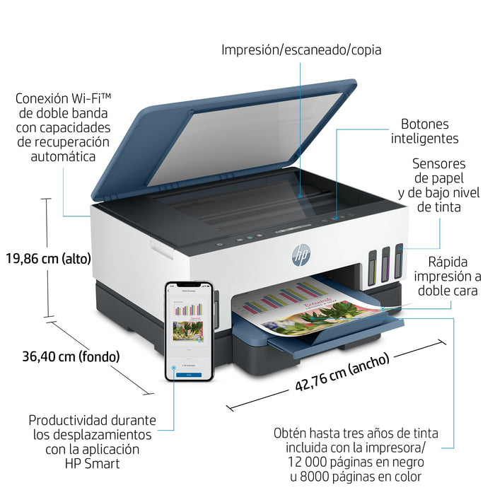 EAN 0195908302391 - HP Smart Tank 7006 All-in-One Printer Inyección de tinta térmica A4 4800 x 1200 DPI 15 ppm Wifi imagen 6