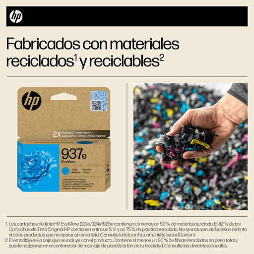 EAN 0196786147623 - HP 937e EvoMore Cyan Original Ink Cartridge cartucho de tinta 1 pieza(s) Alto rendimiento (XL) imagen 2