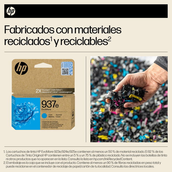 EAN 0196786147623 - HP 937e EvoMore Cyan Original Ink Cartridge cartucho de tinta 1 pieza(s) Alto rendimiento (XL) imagen 2