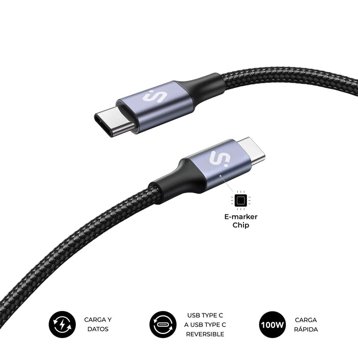 EAN 8436586743574 - SUBBLIM SUBCAB-C10001 cable USB USB 2.0 USB C Negro imagen 2