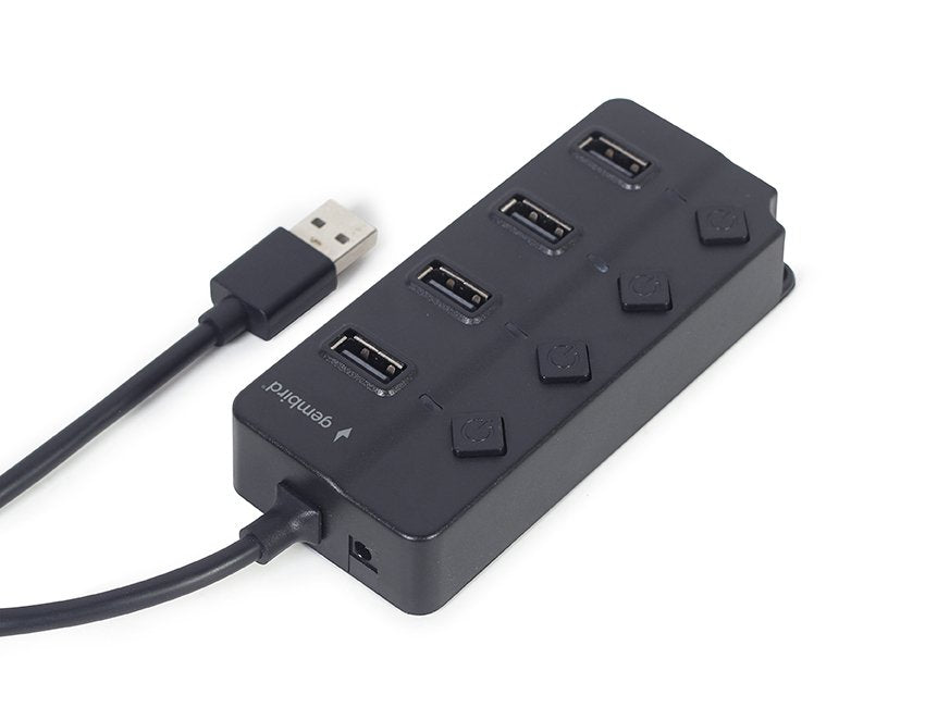 EAN 8716309124683 - Gembird USB 2.0 powered 4-port hub with switches black USB 2.0 Type-A Negro imagen 3