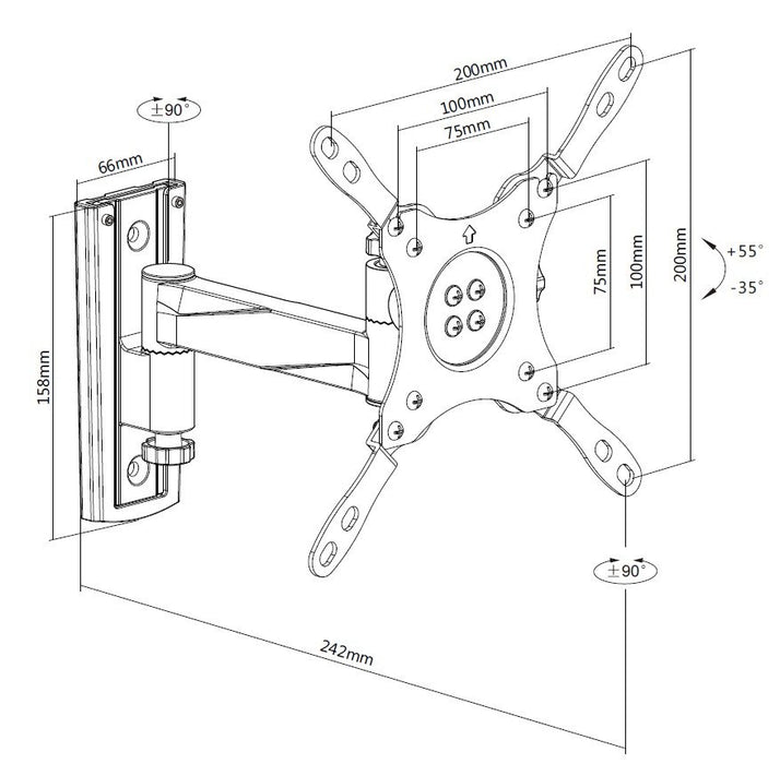 EAN 4015867197004 - Equip 650106 soporte para TV 106,7 cm (42") Aluminio, Negro imagen 3