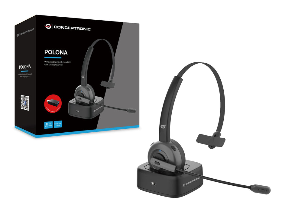 EAN 4015867226919 - Conceptronic POLONA03BD auricular y casco Auriculares Inalámbrico Diadema Oficina/Centro de llamadas Blue imagen 2