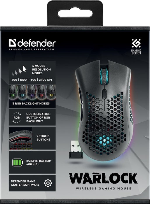EAN 4714033527095 - Defender WARLOCK GM-709L ratón Juego mano derecha RF inalámbrico Óptico 2400 DPI imagen 9