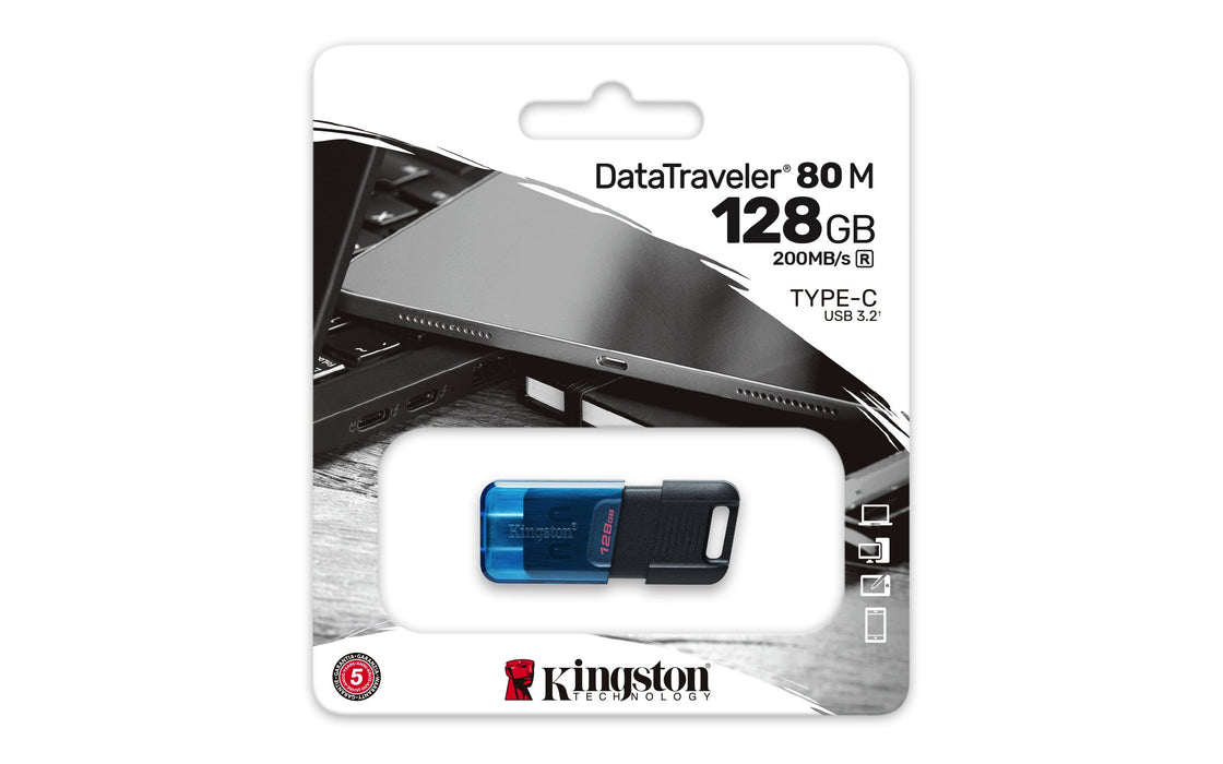 EAN 0740617330601 - Kingston Technology DataTraveler 80 M unidad flash USB 128 GB USB Tipo C 3.2 Gen 1 (3.1 Gen 1) Negro, Azu imagen 6