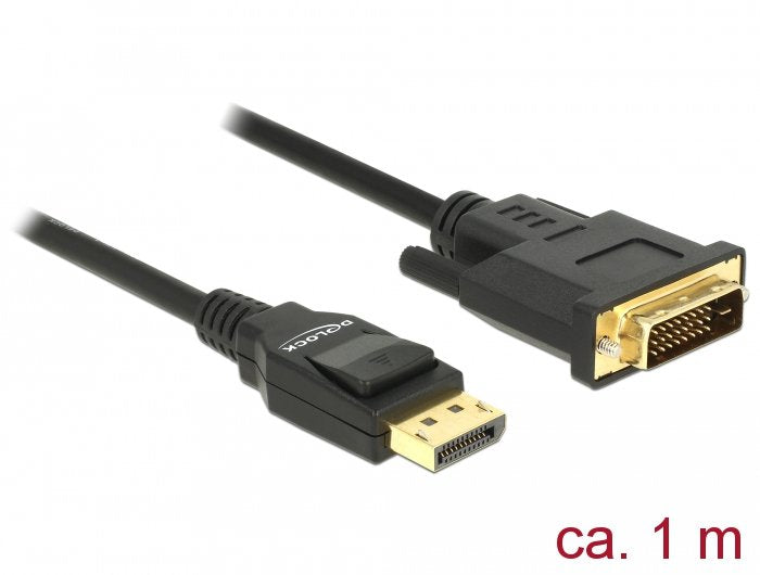 EAN 4043619853120 - DeLOCK 85312 adaptador de cable de vídeo 1 m DisplayPort DVI-D Negro imagen 2