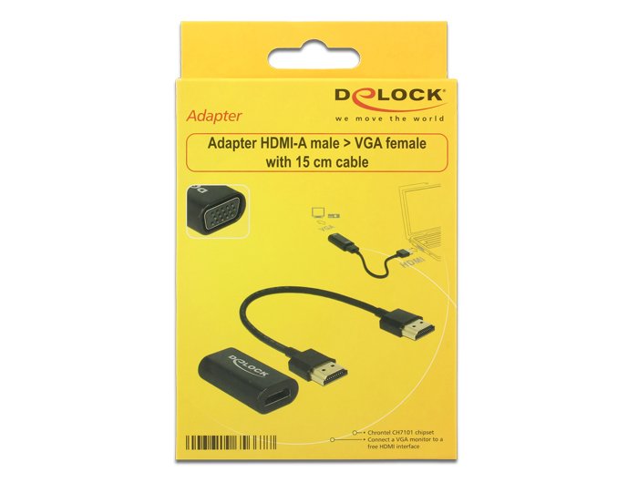 EAN 4043619656677 - DeLOCK 0.15m, HDMI/VGA 0,15 m VGA (D-Sub) Negro imagen 3
