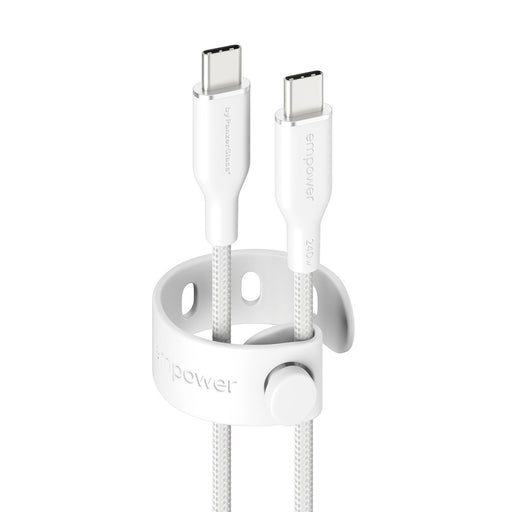 EAN 5715685027666 - PanzerGlass empower by ® Racing 240W USB-C to USB-C Cable | USB 2.0 | 1.2M | Silver White cable USB Blanc imagen 1
