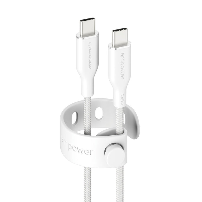 EAN 5715685027680 - PanzerGlass empower by ® Racing 240W USB-C to USB-C Cable | USB 2.0 | 2M | Silver White cable USB Blanco imagen 1