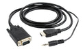 EAN 8716309098045 - Gembird A-HDMI-VGA-03-10 adaptador de cable de vídeo 3 m HDMI + 3.5mm VGA (D-Sub) Negro imagen 2