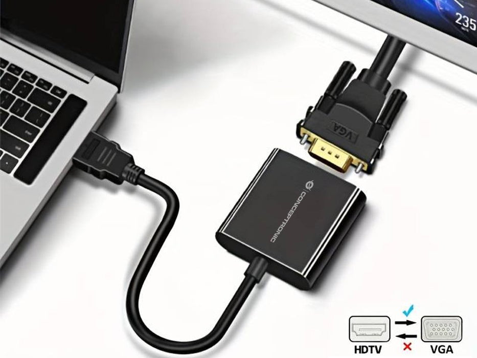 EAN 4015867238677 - Conceptronic ABBY20B adaptador de cable de vídeo 0,25 m HDMI tipo A (Estándar) VGA (D-Sub) Negro imagen 5