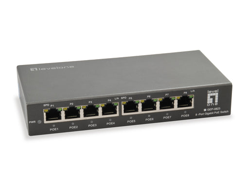 EAN 4015867207444 - LevelOne GEP-0823 switch Gigabit Ethernet (10/100/1000) Energía sobre Ethernet (PoE) Negro imagen 1