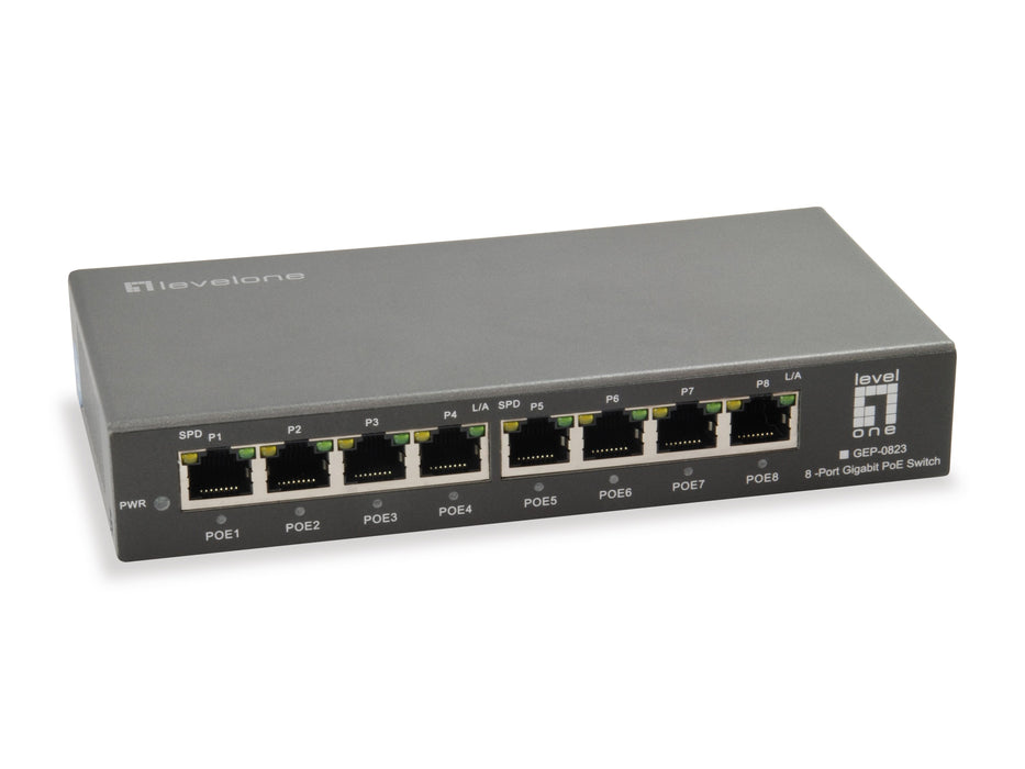 EAN 4015867207444 - LevelOne GEP-0823 switch Gigabit Ethernet (10/100/1000) Energía sobre Ethernet (PoE) Negro imagen 1