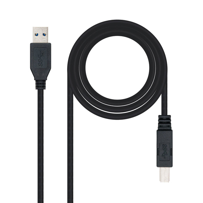 EAN 8433281003866 - Nanocable 10.01.0802-BK cable USB USB 3.2 Gen 1 (3.1 Gen 1) 2 m USB A USB B Negro imagen 1