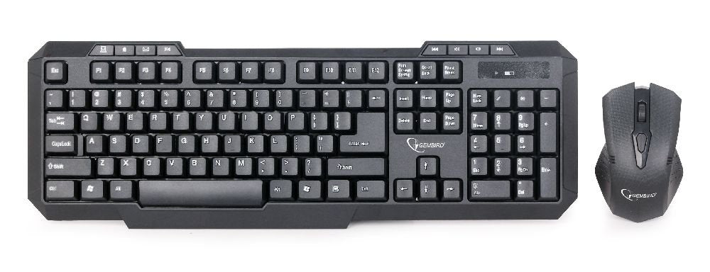 EAN 8716309091541 - Gembird KBS-WM-02 teclado Ratón incluido Oficina RF inalámbrico QWERTY Inglés de EE. UU. Negro imagen 1