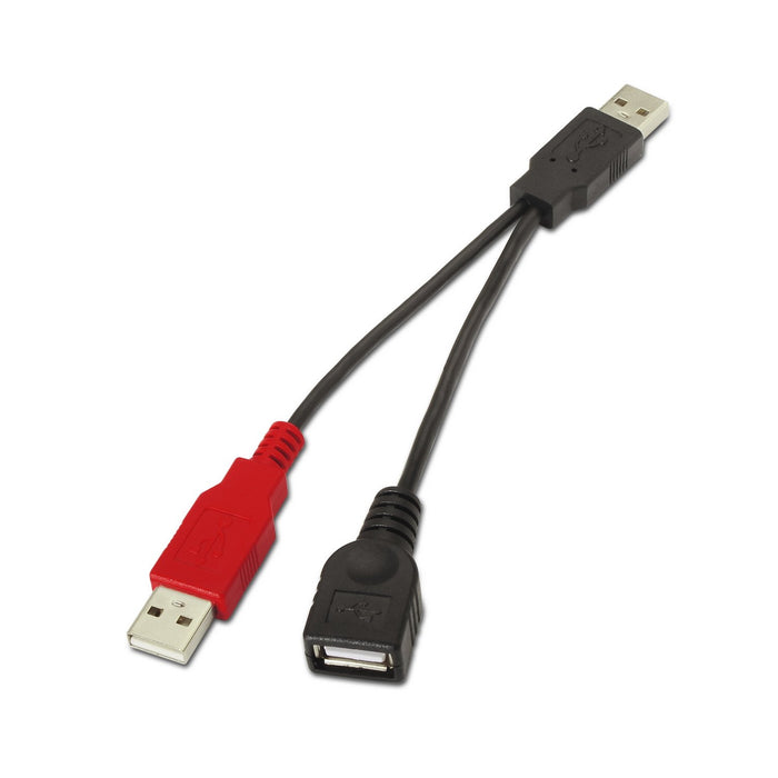 EAN 8436574700299 - AISENS A101-0030 cable USB USB 2.0 0,15 m 2 x USB A USB A Negro, Rojo imagen 2