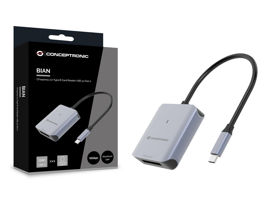EAN 4015867239315 - Conceptronic BIAN08G lector de tarjeta USB 3.2 Gen 2 Type-C Gris imagen 4