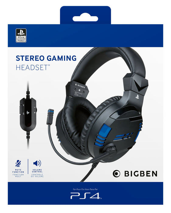 EAN 3499550371093 - Bigben Interactive PS4OFHEADSETV3 auricular y casco Auriculares Alámbrico Diadema Juego Negro, Azul imagen 4