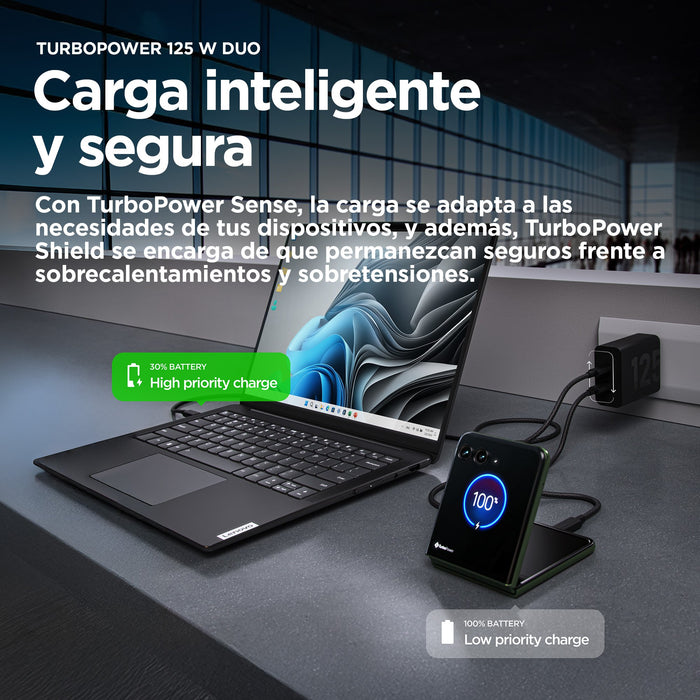 EAN 0840023280375 - Motorola TurboPower 125W Duo Charger Universal Negro Corriente alterna Carga rápida Interior imagen 6