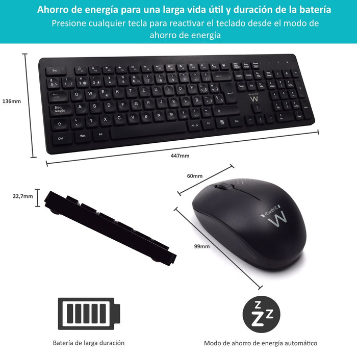 EAN 8054392616846 - Ewent EW3256 teclado Ratón incluido Universal RF inalámbrico QWERTY Español Negro imagen 6