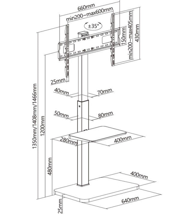 EAN 4015867230947 - Equip 650613 soporte para TV 190,5 cm (75") Negro imagen 14